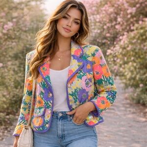 Gorgeous Vibrant Floral Spring Blazer – Size 16 🌷✨